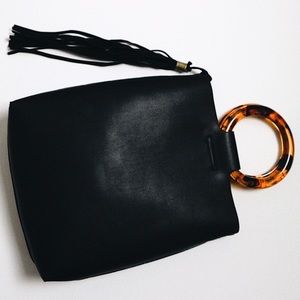 Anthropologie Acrylic Tortoise Handle Bag